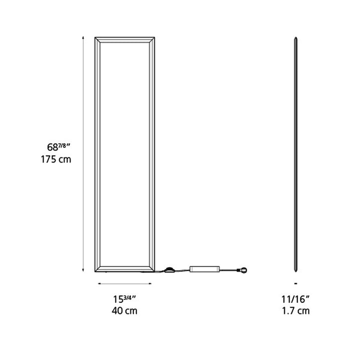 Discovery LED Floor Lamp - line drawing.