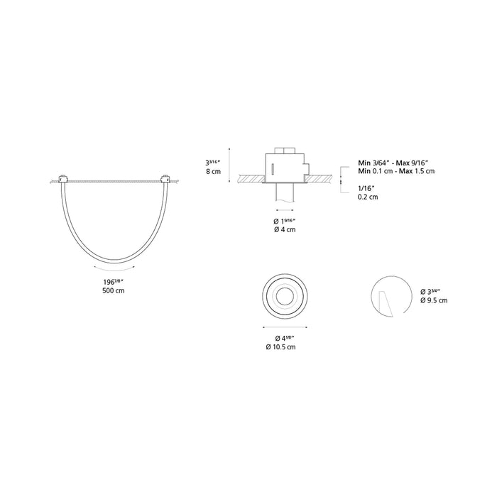 La Linea LED Recessed Light - line drawing.