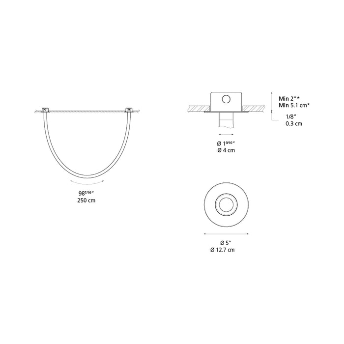 La Linea LED Recessed Light - line drawing.