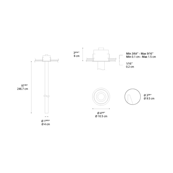 La Linea LED Recessed Light - line drawing.