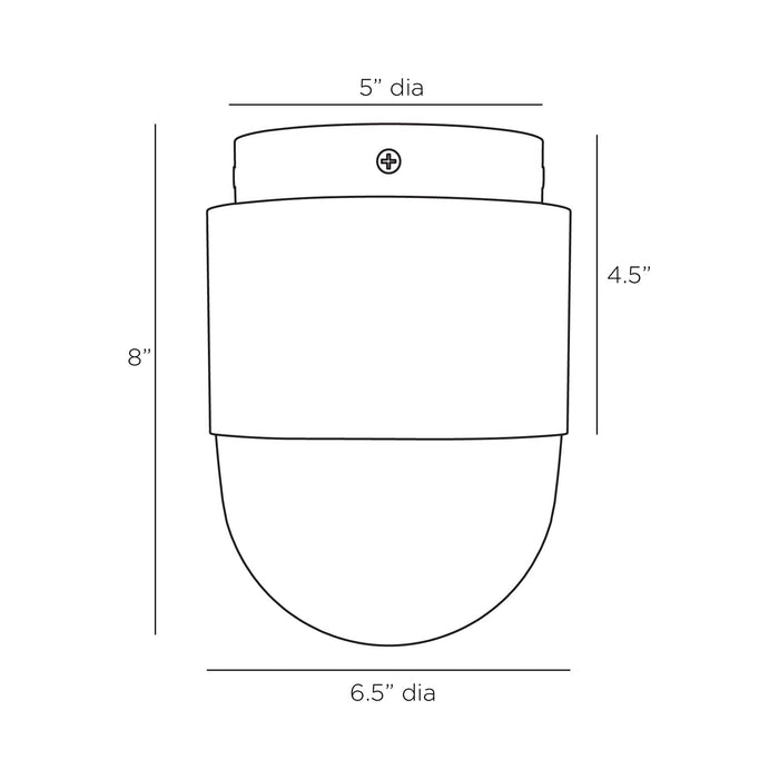 Allentown Flush Mount Ceiling Light - line drawing.