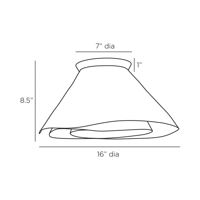 Arden Ceiling/Wall Light - line drawing.