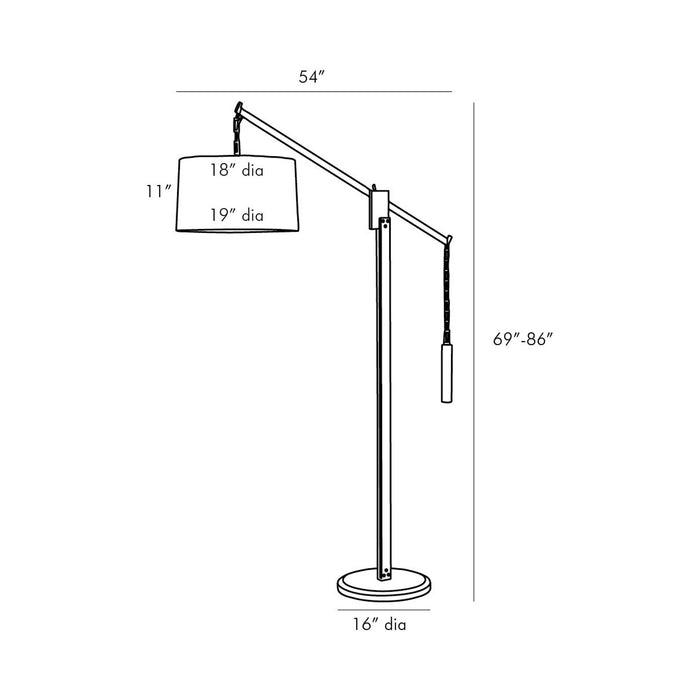 Counterweight Floor Lamp - line drawing.