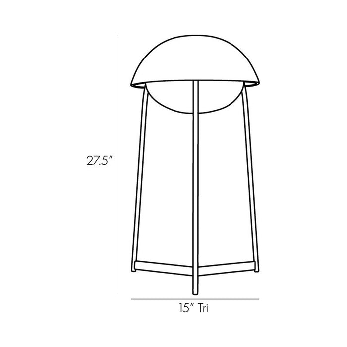 Glaze Table Lamp - line drawing.