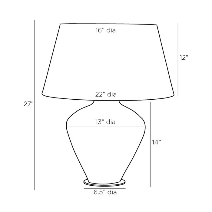 Kara Table Lamp - line drawing.