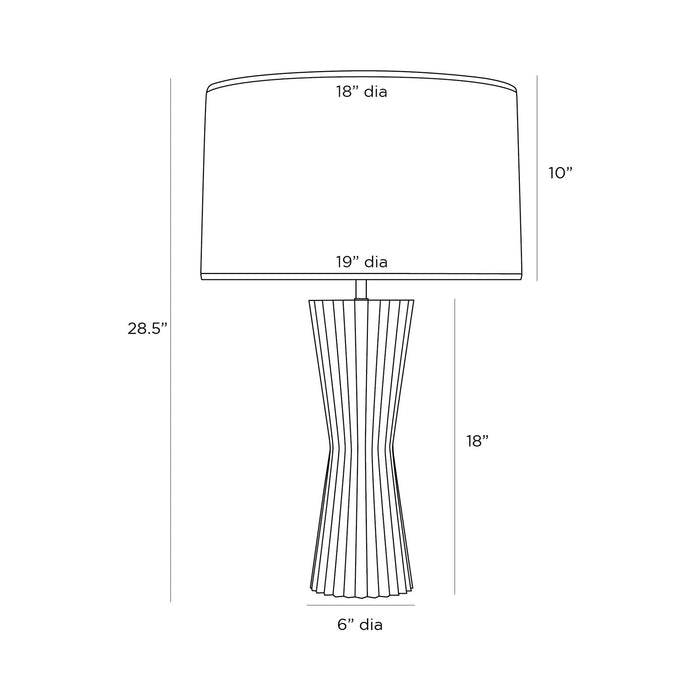 Vayla Table Lamp - line drawing.