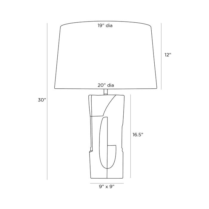 Veda Table Lamp - line drawing.