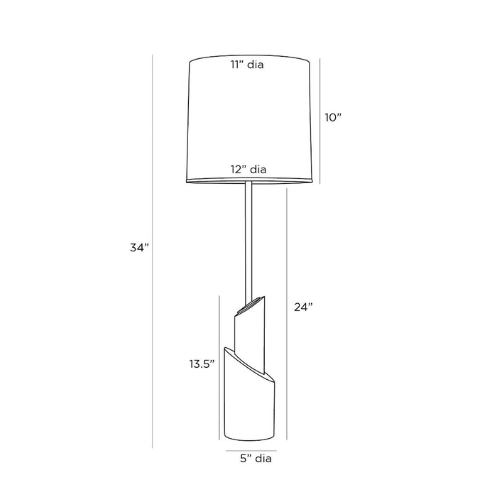 Willa Table Lamp - line drawing.