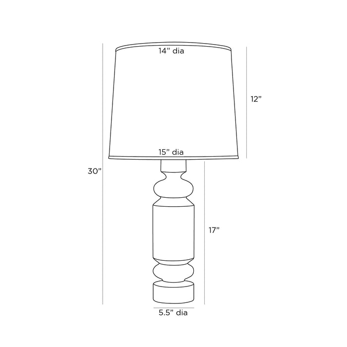 Woodrow Table Lamp - line drawing.