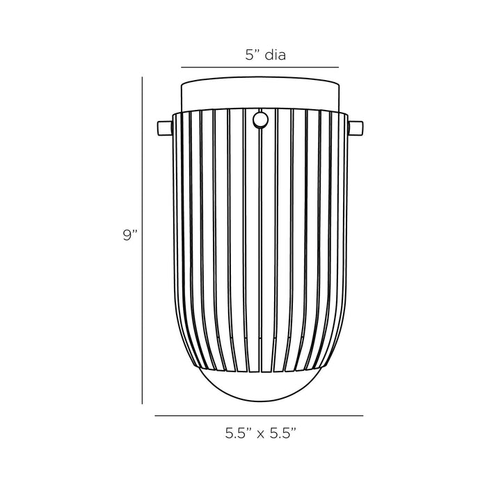 York Flush Mount Ceiling Light - line drawing.