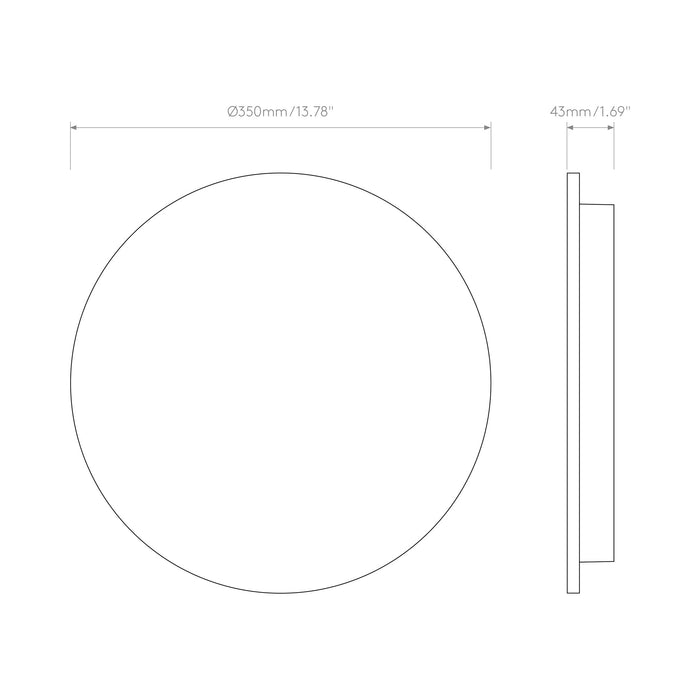 Eclipse LED Wall Light - line drawing.