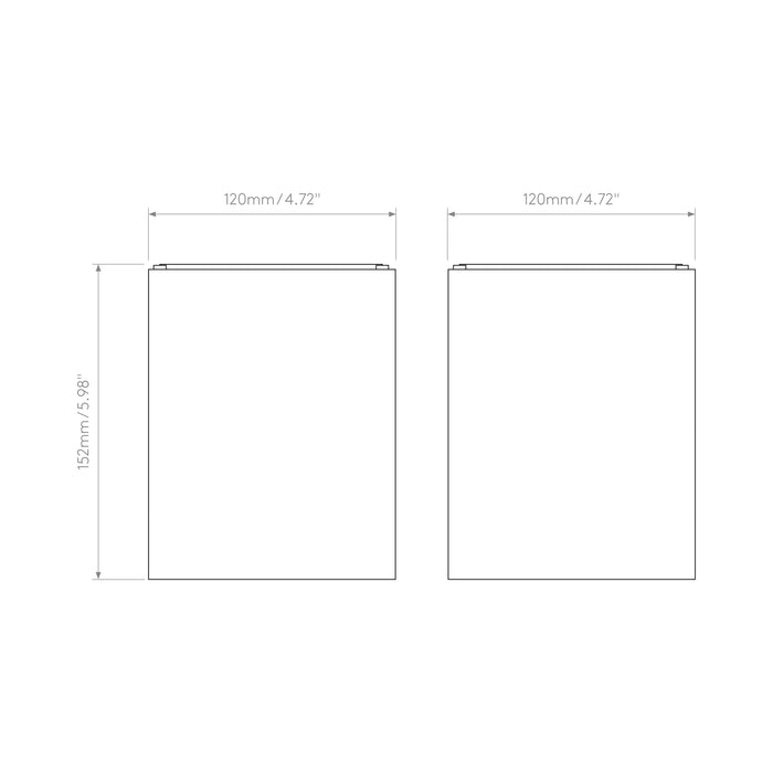 Kos Outdoor LED Recessed Wall Light - line drawing.