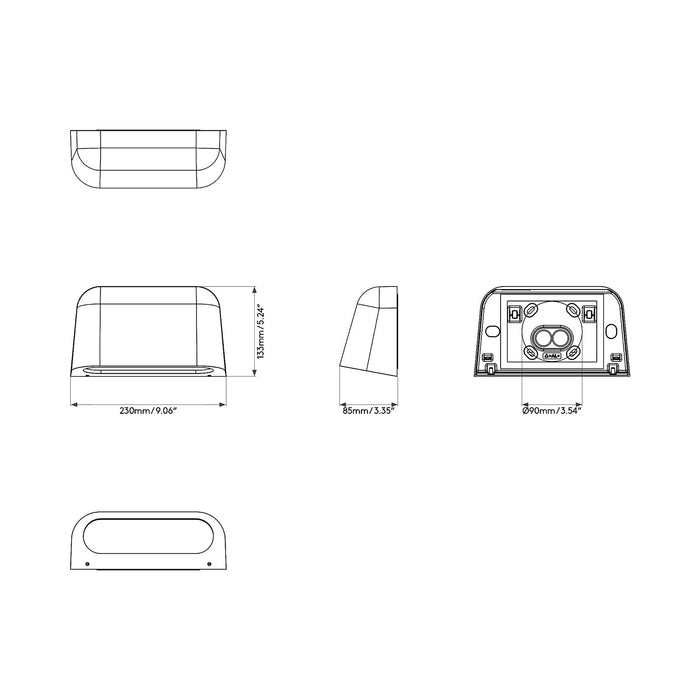 Mast Wall Light - line drawing.