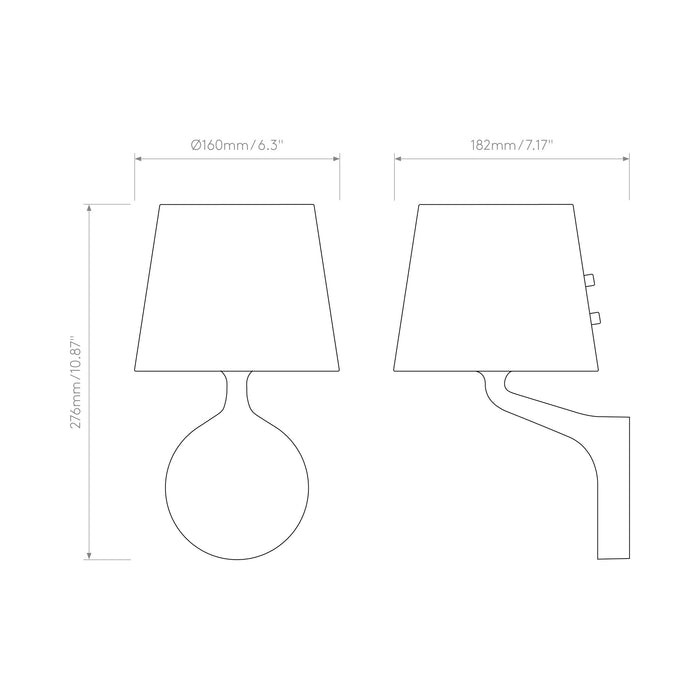 Millie Wall Light - line drawing.