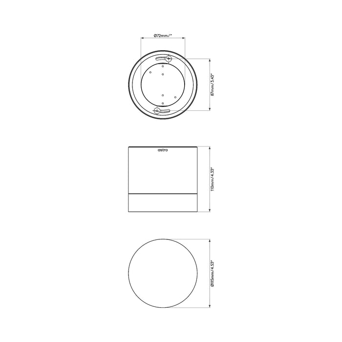 Ottawa LED Flush Mount Ceiling Light - line drawing.