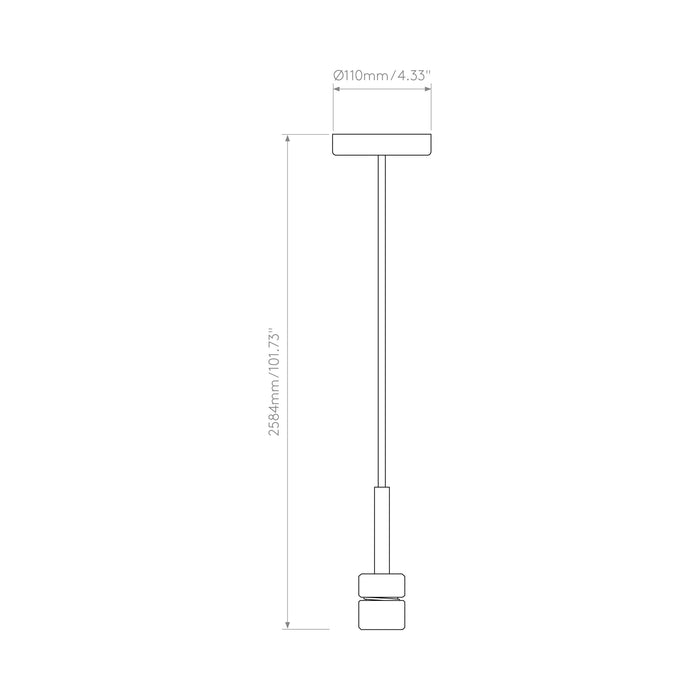 Tacoma Pendant Light - line drawing.