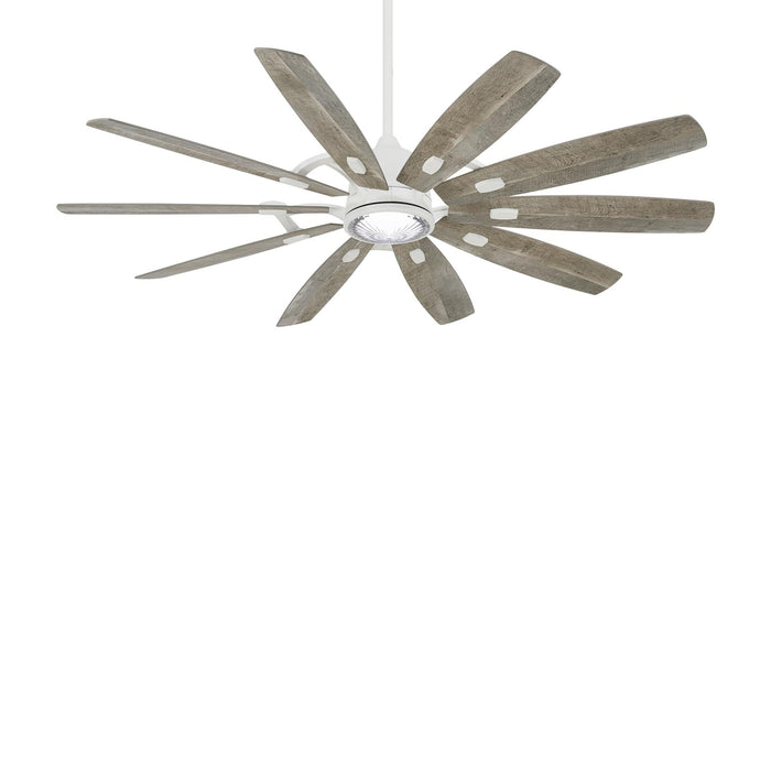 Barn LED Ceiling Fan in Flat White/Savannah Grey.
