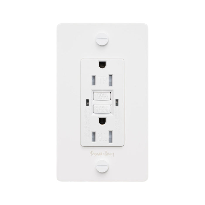 1G Duplex GFCI Outlet in White (Logo).