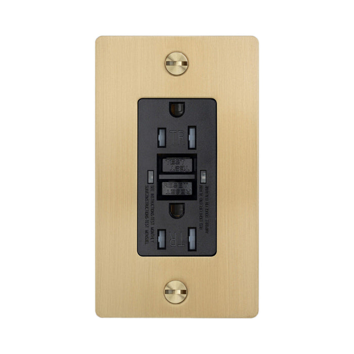 1G Duplex GFCI Outlet in Brass (Without Logo).
