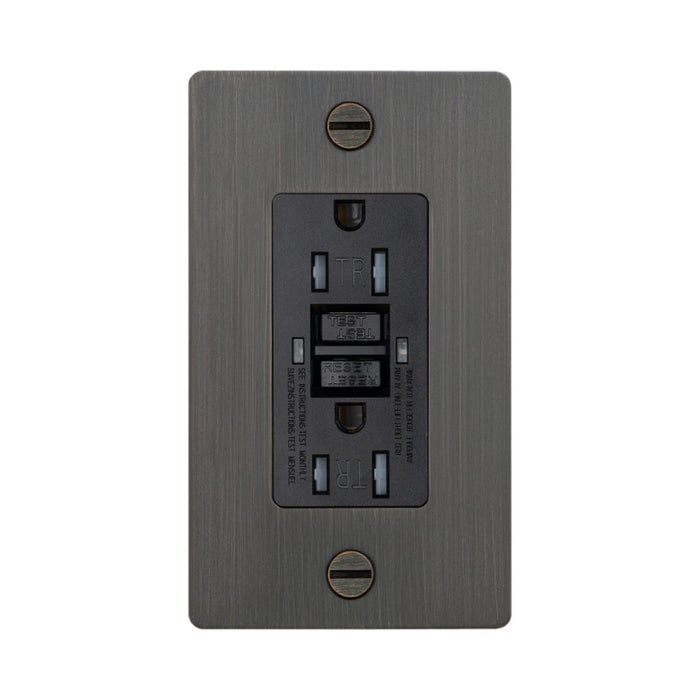 1G Duplex GFCI Outlet in Smoked Bronze (Without Logo).