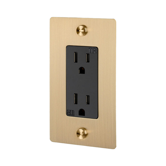 1G Duplex Outlet in Brass (Without Logo).