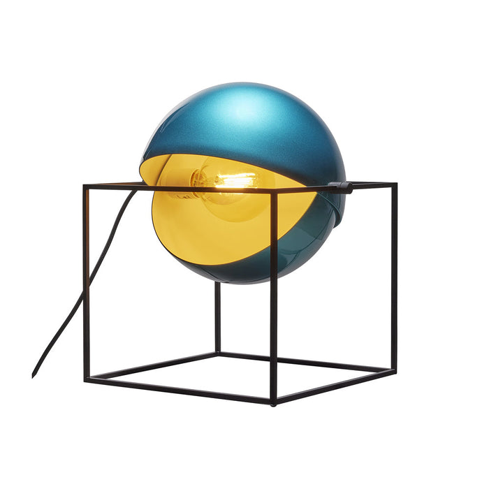 El Cubo Table Lamp in Metallic Turquoise.