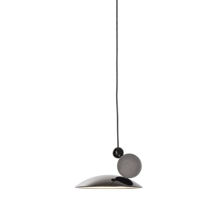 Equilibrium LED Pendant Light in Bright Black Niquel (Small).