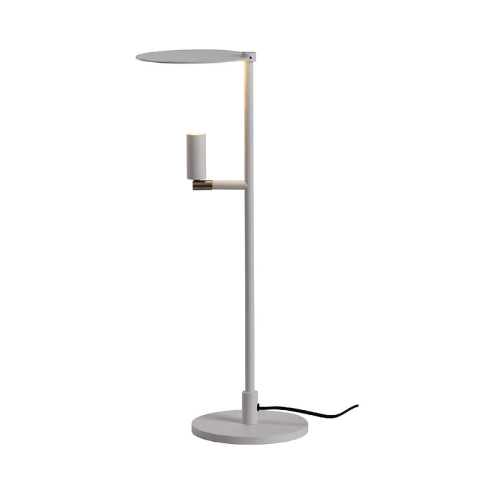 Kelly LED Table Lamp in White/Nickel.