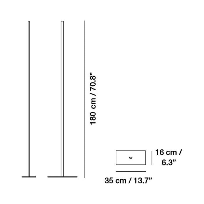 Lineal LED Floor Lamp - line drawing.