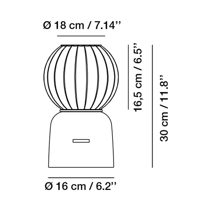 Mei Table Lamp - line drawing.