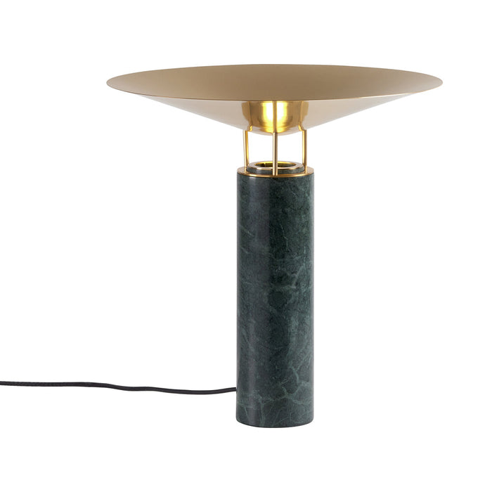 Rebound Table Lamp in Green/Brass Shade.