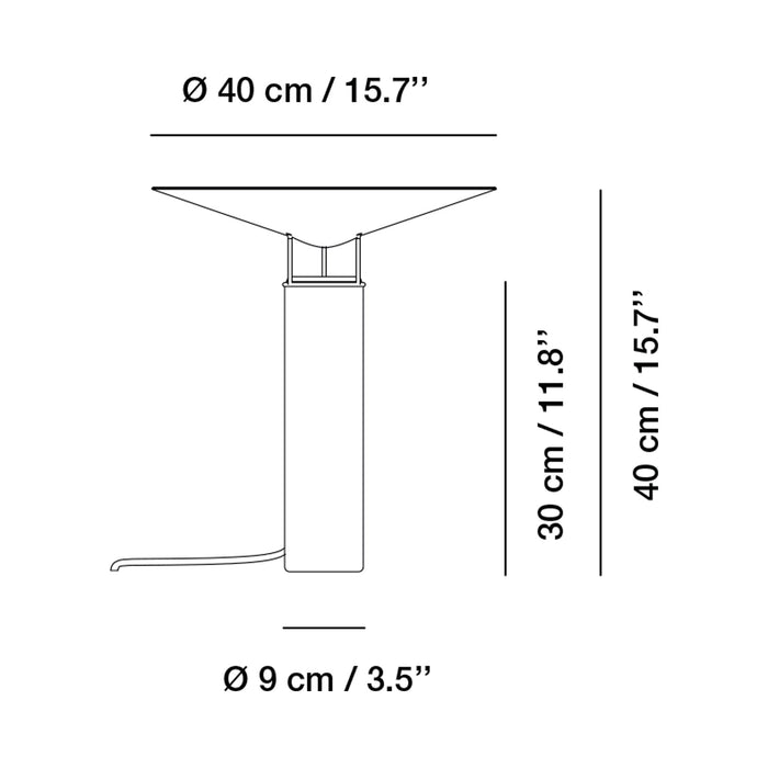 Rebound Table Lamp - line drawing.