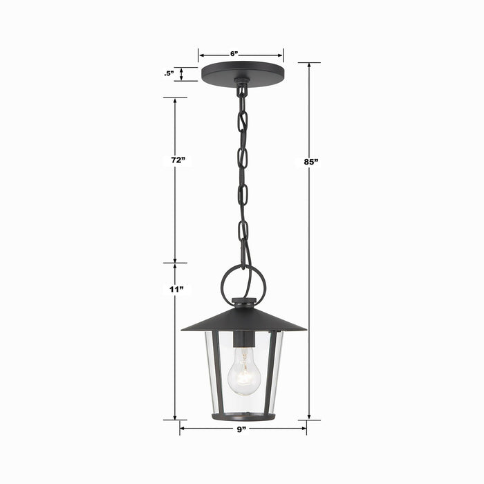 Andover Outdoor Pendant Light - line drawing.