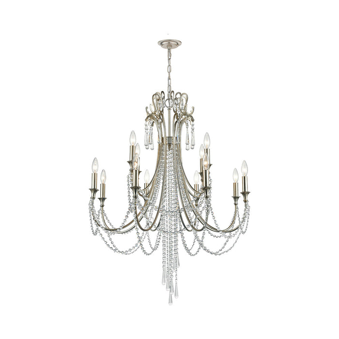 Arcadia Multi-Light Chandelier in Antique Silver (12-Light).