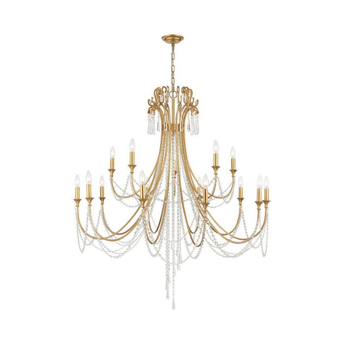 Arcadia Multi-Light Chandelier in Antique Gold (15-Light).