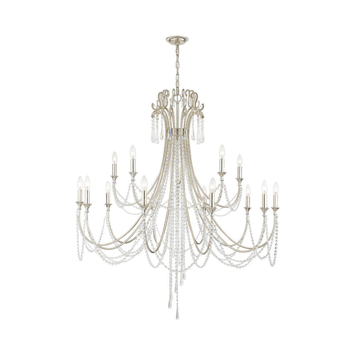 Arcadia Multi-Light Chandelier in Antique Silver (15-Light).