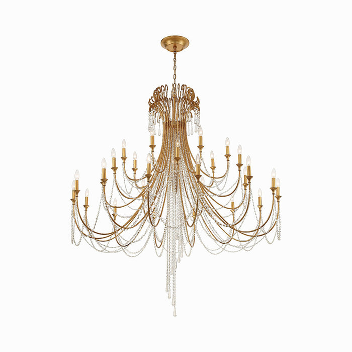 Arcadia Multi-Light Chandelier in Antique Gold (28-Light).