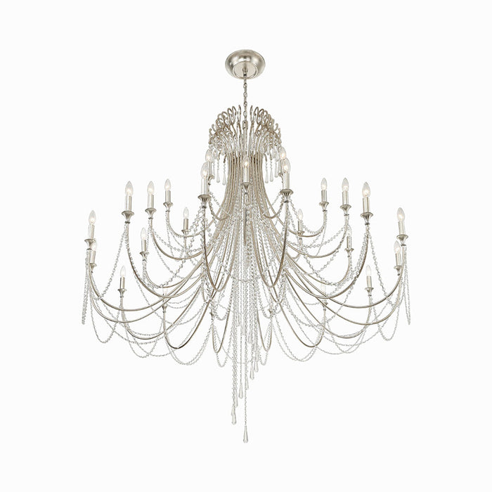 Arcadia Multi-Light Chandelier in Antique Silver (28-Light).