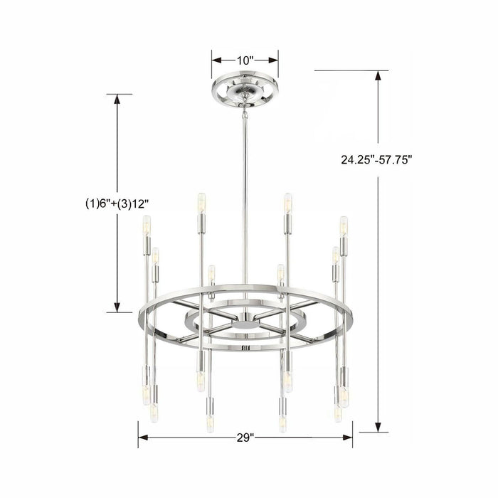 Aries Chandelier - line drawing.