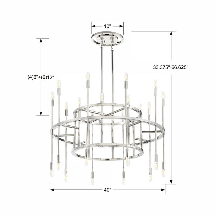 Aries Chandelier - line drawing.