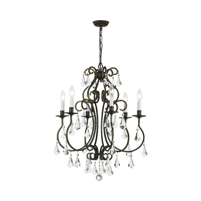 Ashton Chandelier in English Bronze (Hand Cut Crystal/6-Light).