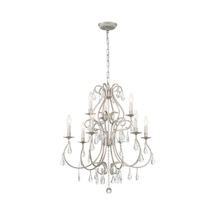 Ashton Chandelier in Olde Silver (Hand Cut Crystal/9-Light).