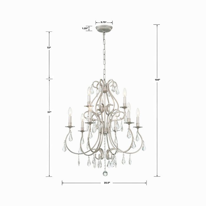 Ashton Chandelier - line drawing.