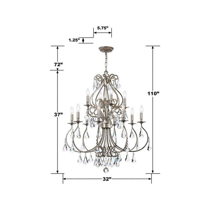 Ashton Chandelier - line drawing.