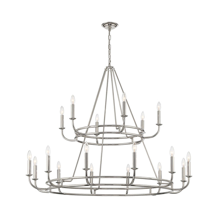 Bailey Chandelier in Polished Nickel (18-Light).