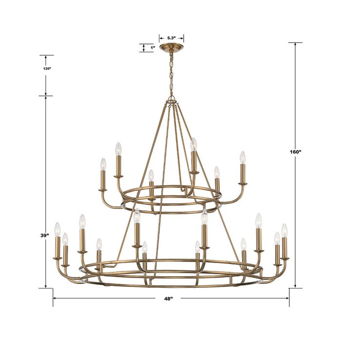 Bailey Chandelier - line drawing.