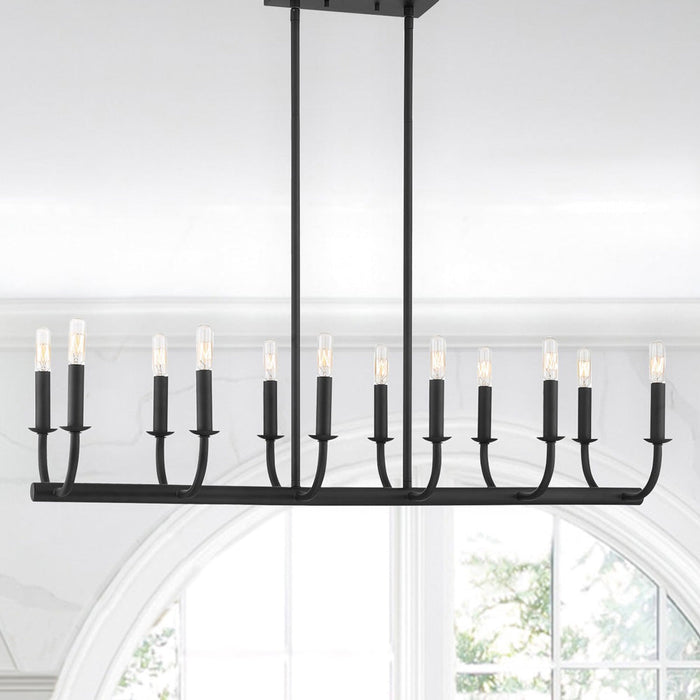 Bailey Linear Chandelier in living room.