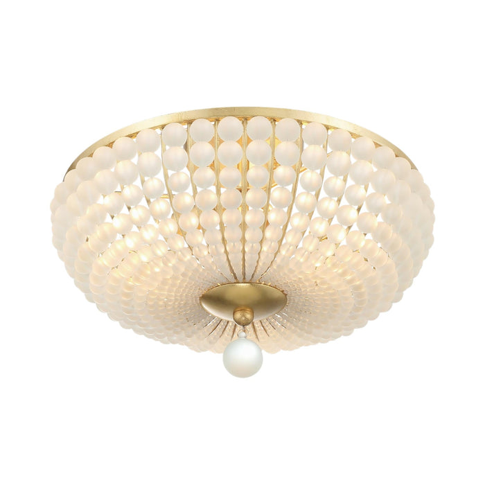 Bella Semi Flush Mount Ceiling Light in Antique Gold (3-Light).