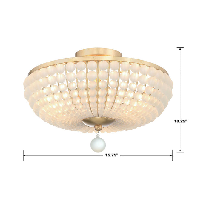 Bella Semi Flush Mount Ceiling Light - line drawing.