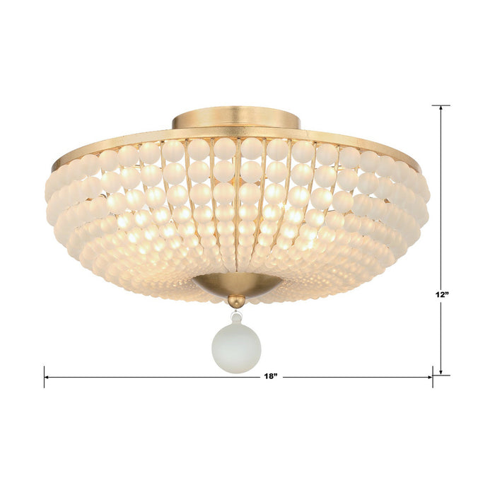 Bella Semi Flush Mount Ceiling Light - line drawing.